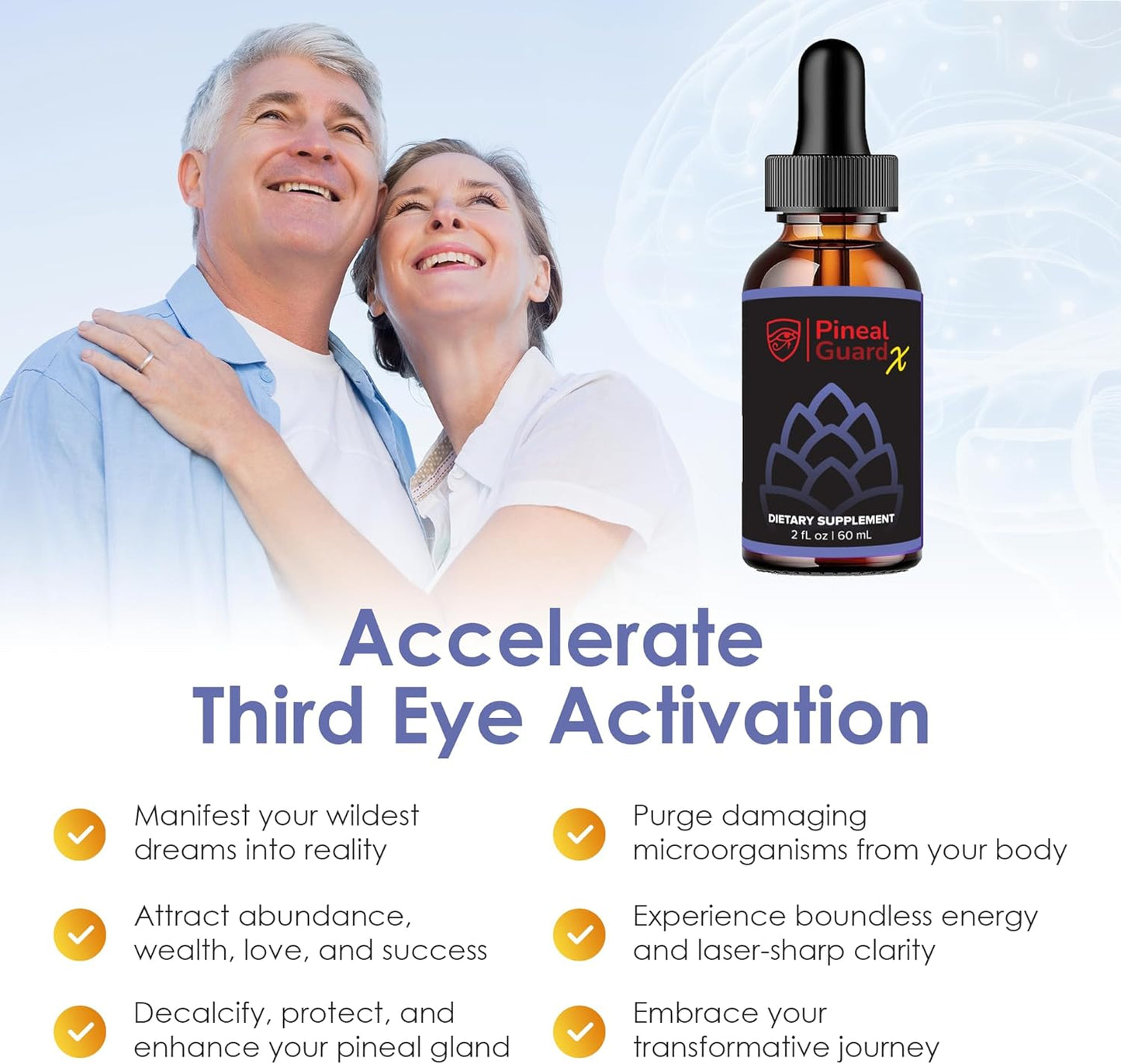 Pineal Gland Supplement - Brain Support, Focus, and Memory Vitamins for the Brain, Decalcify, Activate, and Protect Your Pineal Gland - Third Eye Awakening - Pineal Guard X