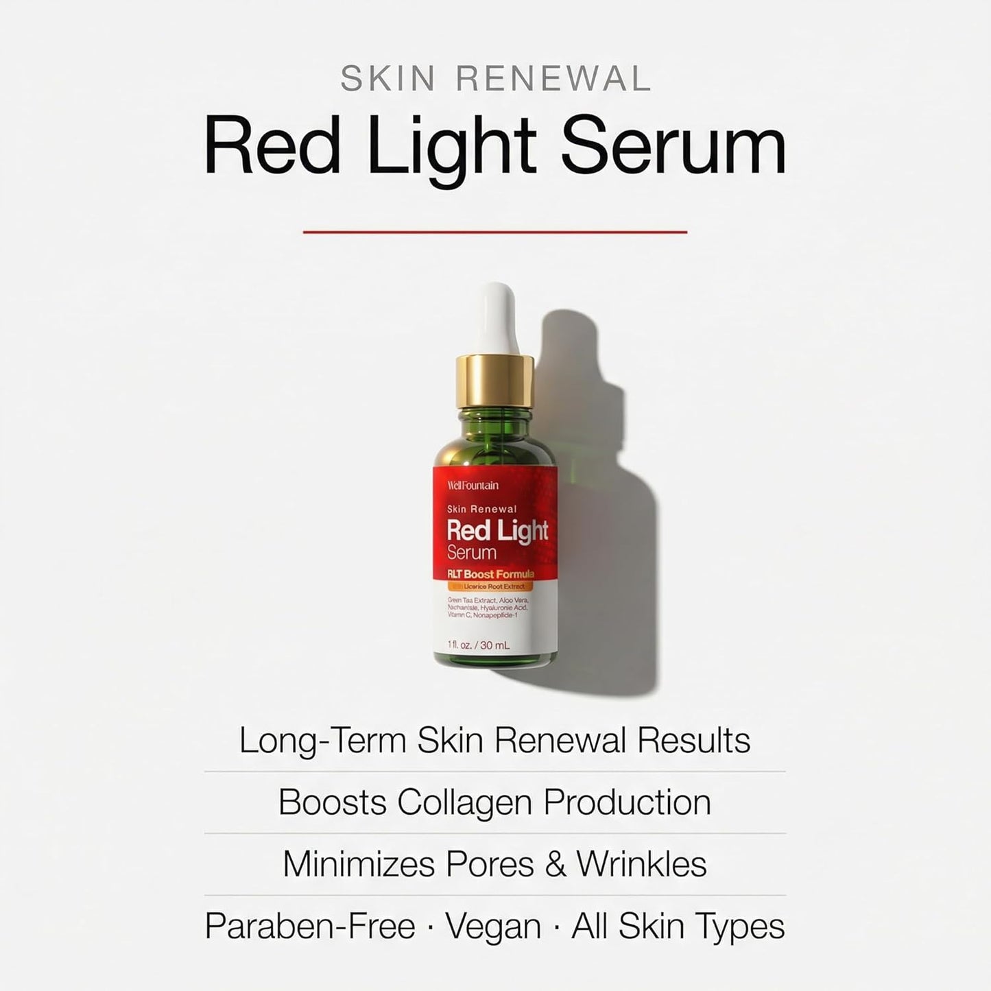 Red Light Therapy Activation Serum (1 Oz) – Anti-Aging Green Tea & Peptide Primer 🌟⚡️