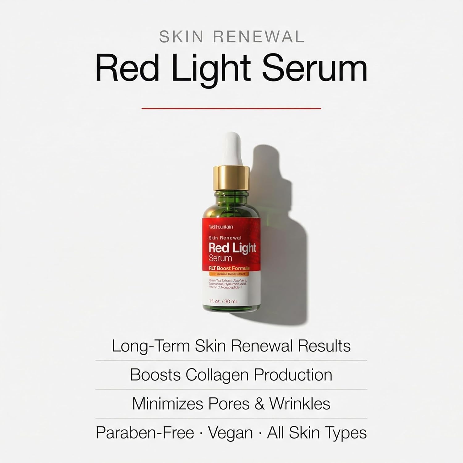 Red Light Therapy Activation Serum (1 Oz) – Anti-Aging Green Tea & Peptide Primer 🌟⚡️