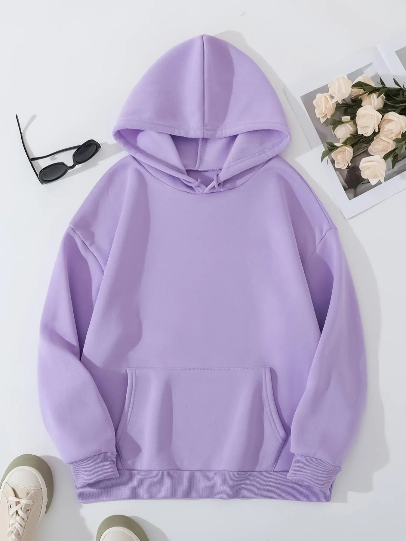 : Women’s Plus Size Graphic Hoodie – Cozy Drawstring Pocket Sweatshirt for Fall & Winter ❄️🧶