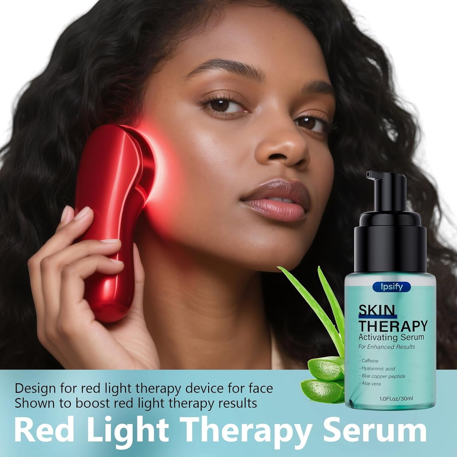 Luminous Red Light Therapy Face & Neck Serum – Anti-Aging Wrinkle Reducer 🌟💧