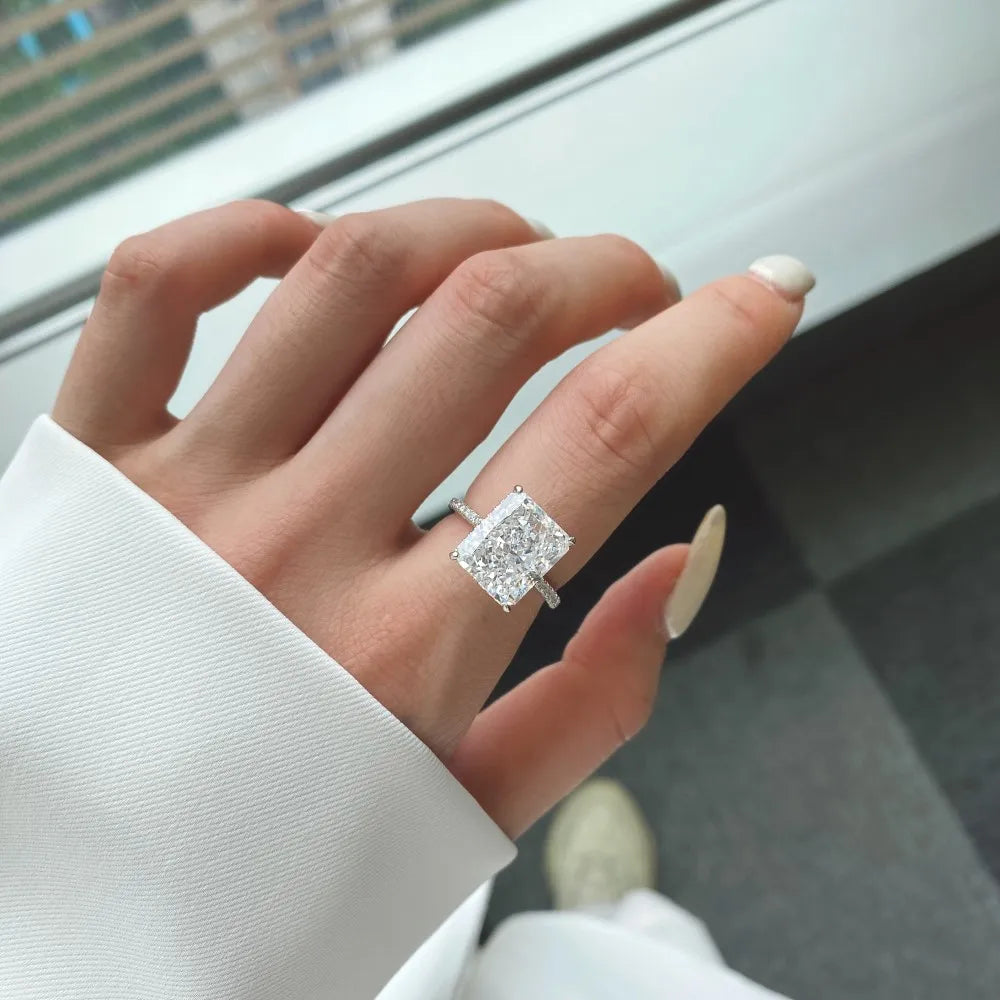 Bare N Bliss 8CT Radiant Cut "Crushed Ice" Ring | 925 Sterling Silver ✨