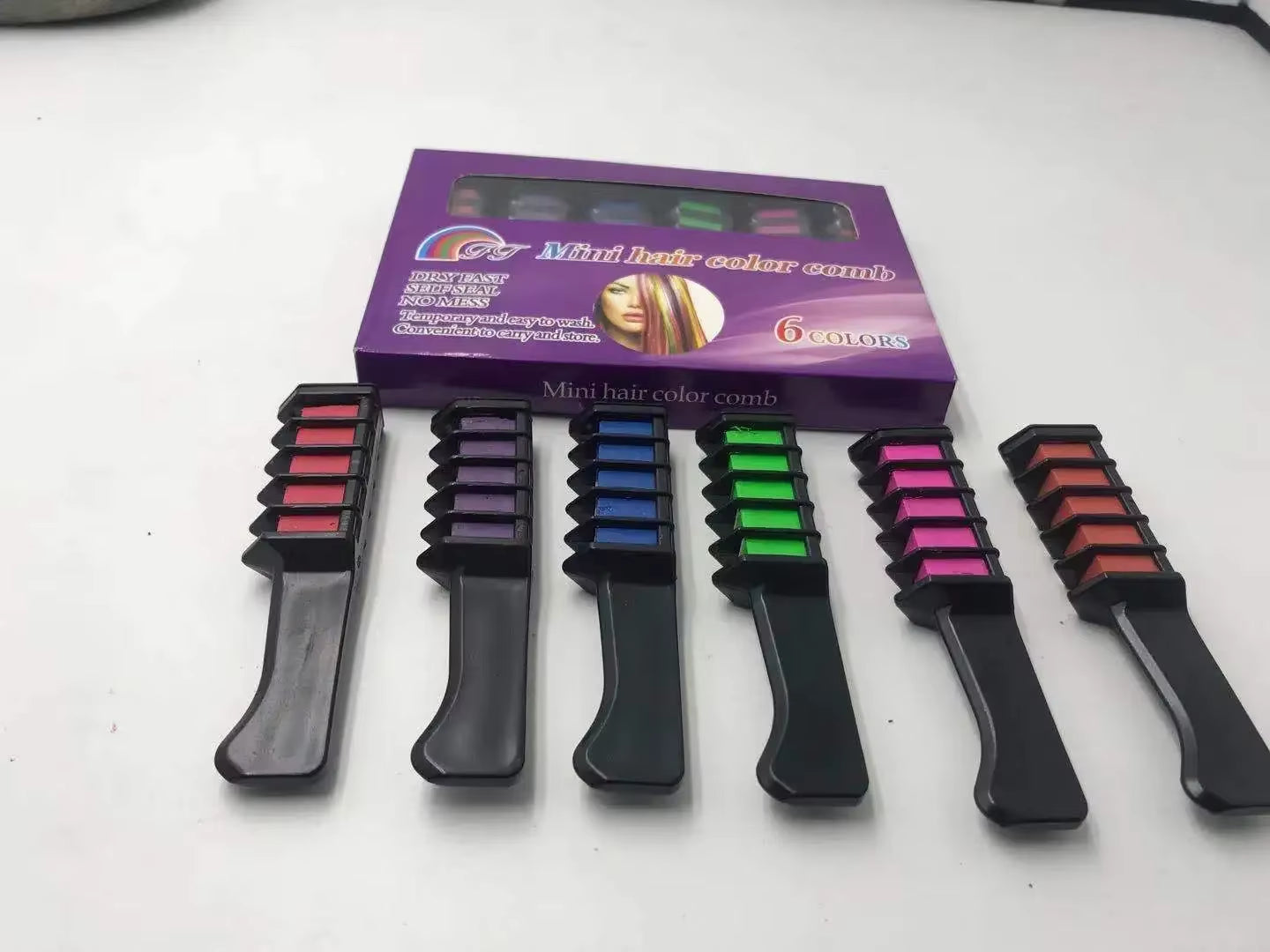 6/1Pcs Hair Color Chalk Temporary Hairs Dye to Cover Gray Hair Girl Coloring Comb Disposable Hair Mascara Women Coloring Brush
