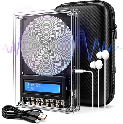 Frequency Generator for Healing Set, 7.83Hz Sine Wave Schumann Resonance Generator with Headphones Included, 0.01Hz-100Khz for Deep Sleep, Peak Focus & Office Recovery (Black) | 7.83Hz Sine Wave Schumann Resonance, Headphones Included, 0.01Hz-100Khz Range, Deep Sleep & Peak Focus