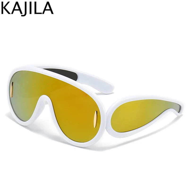 Y2K Cyberpunk Wave Mask Sunglasses – Oversized One-Piece Luxury Steampunk Goggles for Women 🌊