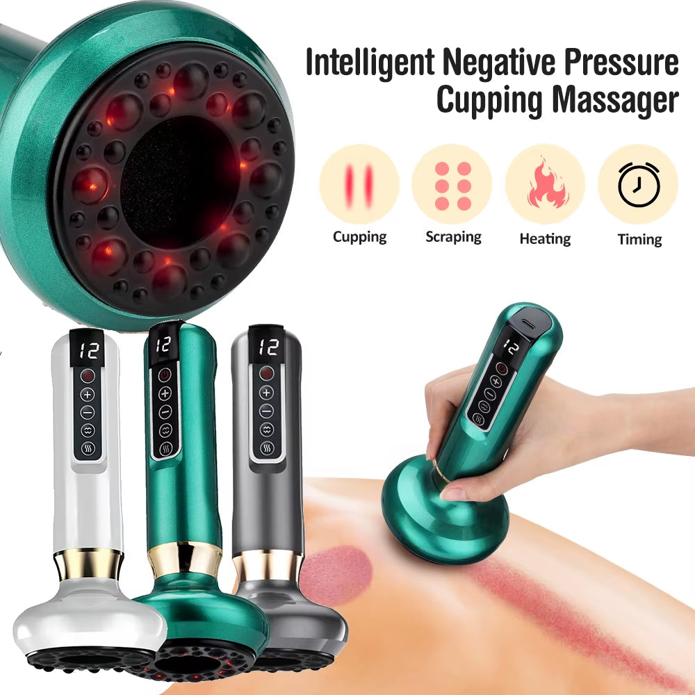 Bare N Bliss 3-in-1 Smart Cupping & Gua Sha Therapy | 12-Level Infrared Heat ✨