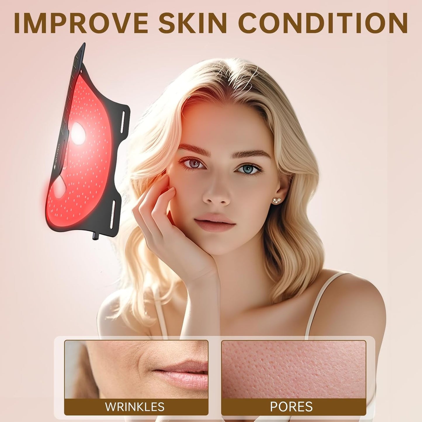 VYM Pro Cordless Red Light Therapy Mask – 292 High-Energy LEDs, Ultra-Thin 2mm Design for Face & Skin Care at Home or Travel ✨