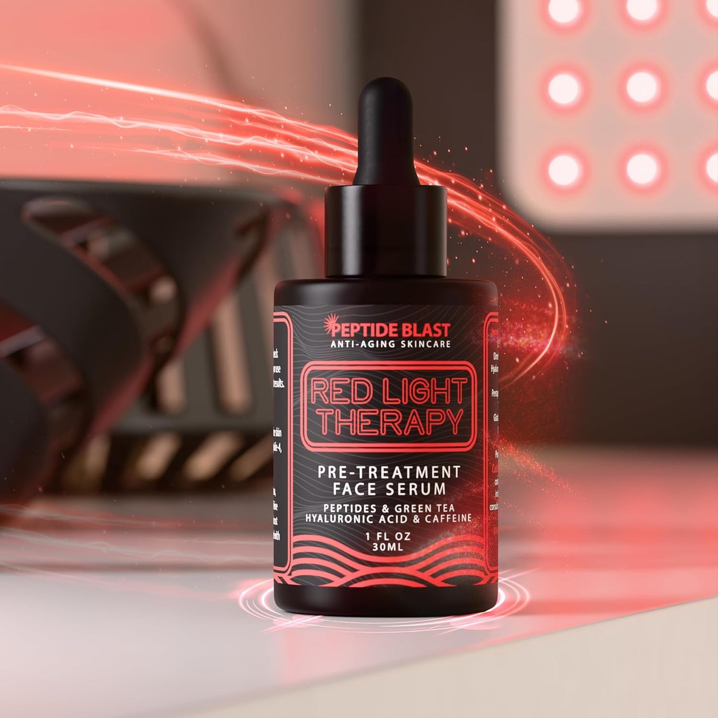 Luminous Red Light Prep Serum (1 Oz) – Anti-Wrinkle Peptide & Hyaluronic Booster