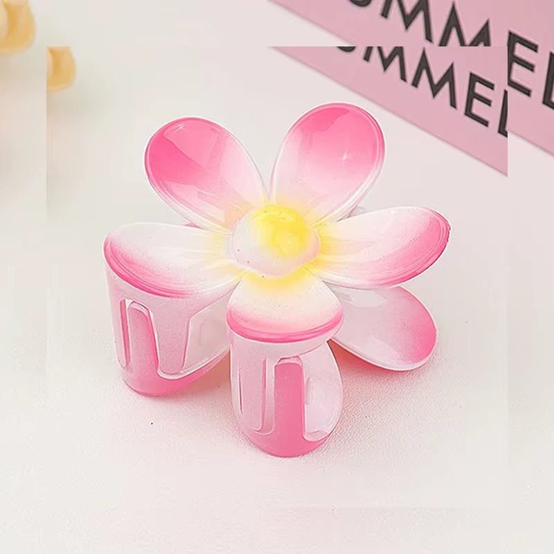 🌸 7CM Matte Frosted Flower Hair Claw – Elegant Lily Floral Shark Clip for Women & Girls  ✨🎀