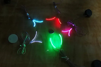 LED Light False Eye Lashes Luminous Eyelash Party Bar Makeup Eyelid Eyeliner Halloween