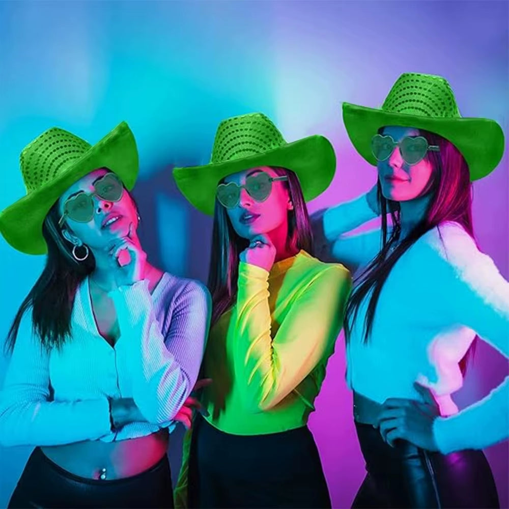 Wireless LED Disco Cowboy Hat | Flashing Neon Bachelorette Party Cap 💃