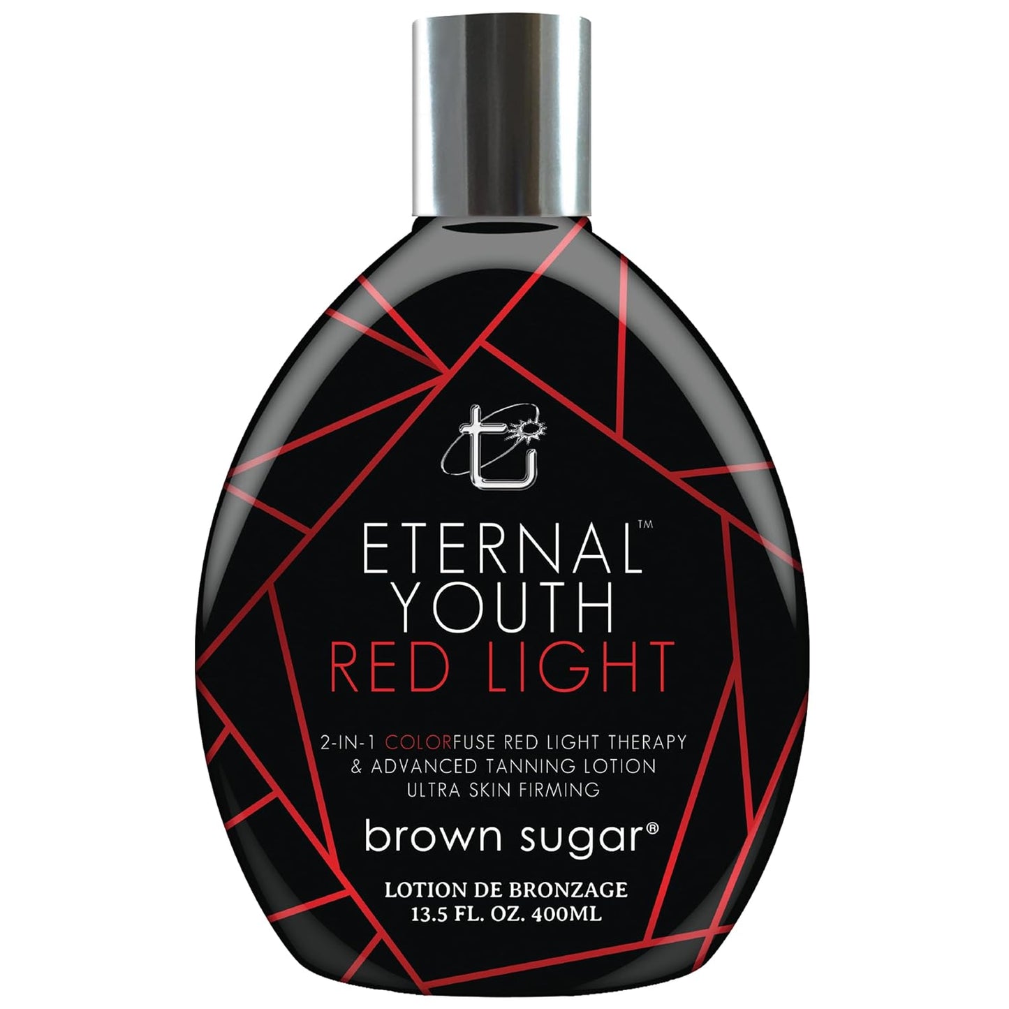 Eternal Youth Tanning Lotion, 2-In-1 Color Fuse Red Light & Ultra Skin Firming Advanced Tanning Lotion with Peptides, Hyaluronic Acid, Green Tea & Aloe, 13.5 Fl Oz
