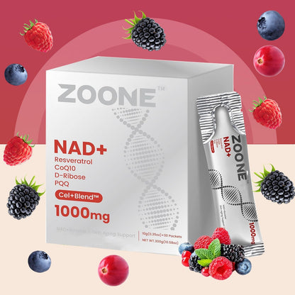 NAD Supplement 1000Mg Liquid with NR, Resveratrol & PQQ, 30 Packets | NAD plus Liquid Supplement with NR, Resveratrol & PQQ; NAD+ Supports Cellular Energy & Healthy Aging for Men & Women
