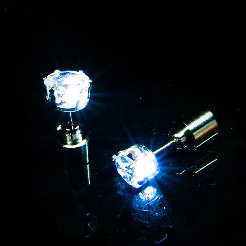 ✨ LED Light-Up Glow Earrings – Bling Crystal Studs for Clubbing, Festivals, & Gogo Dancing | 1/5 Pair Neon Party Jewelry 🌈👂