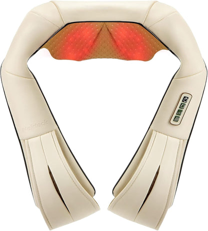 Shiatsu Neck Massager with Heat for Pain Relief Deep Tissue, 2026 Upgraded 3D Back Shoulder Kneading Massage Pillow, Body Muscle Relaxation Tool Gifts for Him Her Mom Dad, Gray (NOT Cordless)