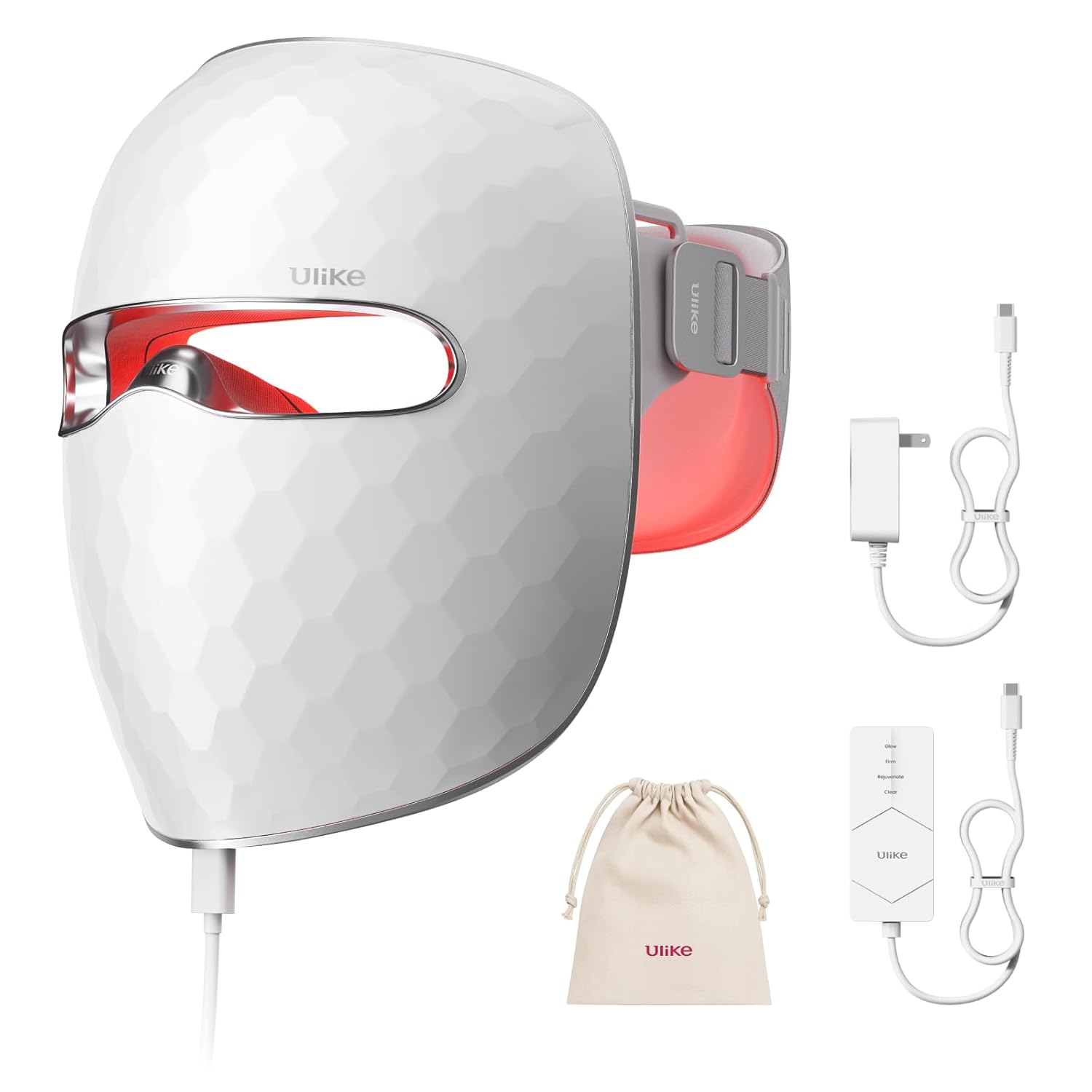 Revitalize Your Skin with the Reglow LED Face Mask - Advanced Red, Blue, Yellow & Infrared Light Therapy for Acne & Anti-Aging, Cordless & Remote Controlled for Ultimate Home Skincare Experience