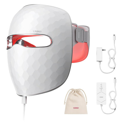 Revitalize Your Skin with the Reglow LED Face Mask - Advanced Red, Blue, Yellow & Infrared Light Therapy for Acne & Anti-Aging, Cordless & Remote Controlled for Ultimate Home Skincare Experience