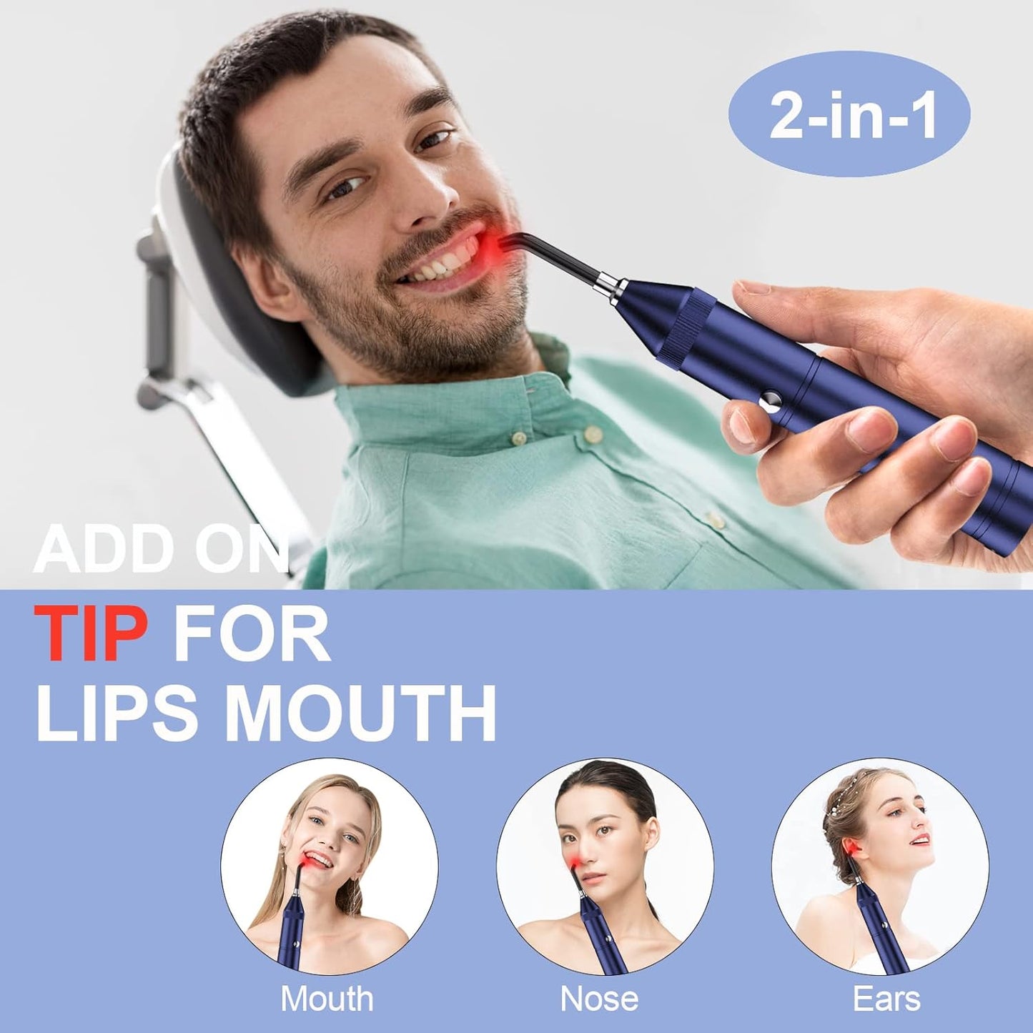 3-in-1 Precision Red Light Therapy – Total Relief for Lips, Joints & Skin ✨