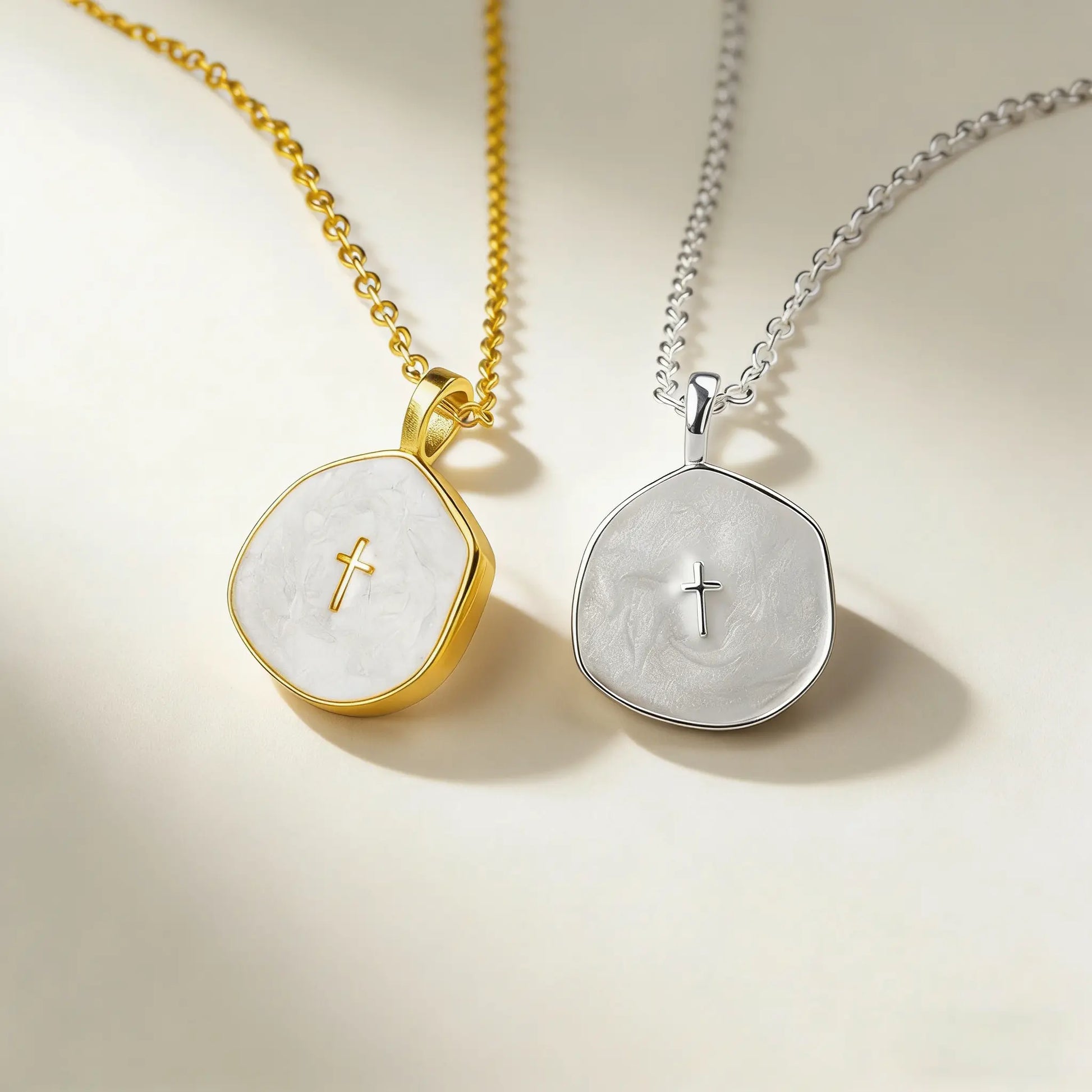AELNEN Enamel Accent Disc Necklaces - S925 Marble & Minimal Symbol Pendants - Sleek Versatile Jewelry - Gift for Her