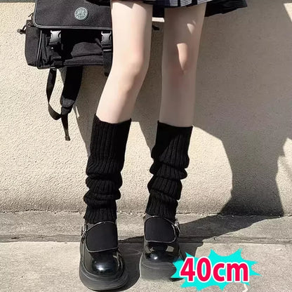 🎀 Y2K Lolita Ribbed Leg Warmers – Extra-Long Knitted Boot Cuffs & Arm Warmers | 40-70cm Soft Crochet Heap Socks for Women ❄️✨