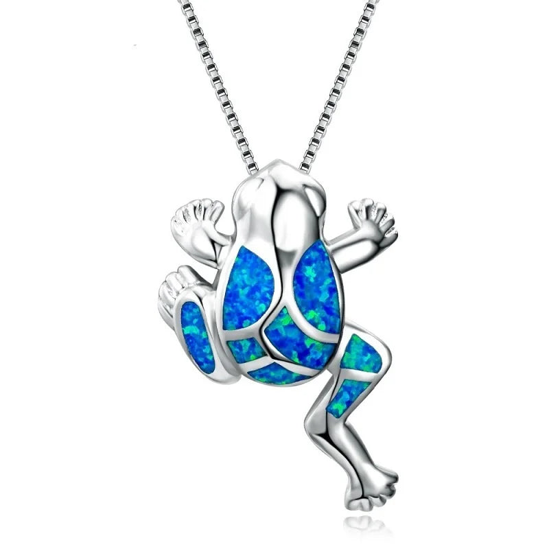🐢 Bohemian Blue Fire Opal Sea Turtle Necklace – Shimmering Ocean Animal Pendant for Women 🌊✨