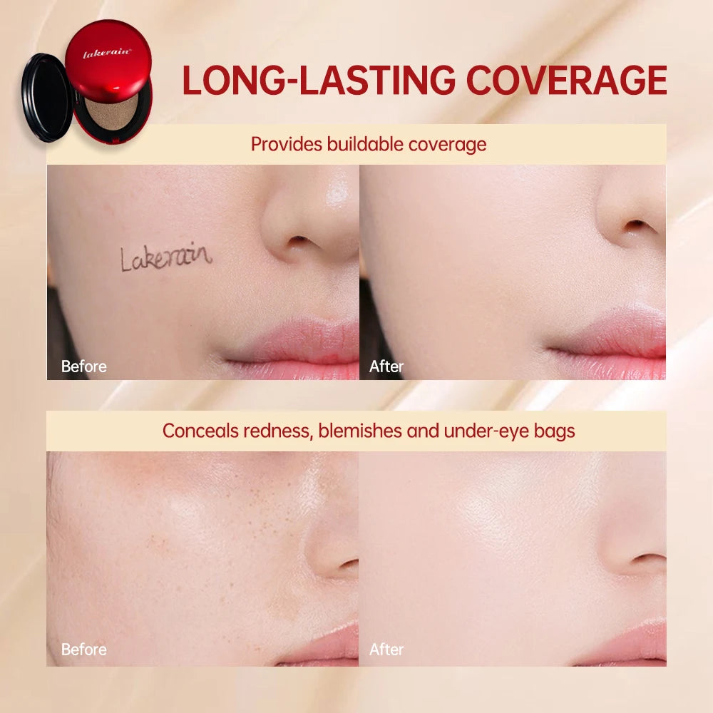 Lakerain Glow Cushion Foundation – Waterproof SPF Sunscreen & Long-Lasting Brightening Base 💖