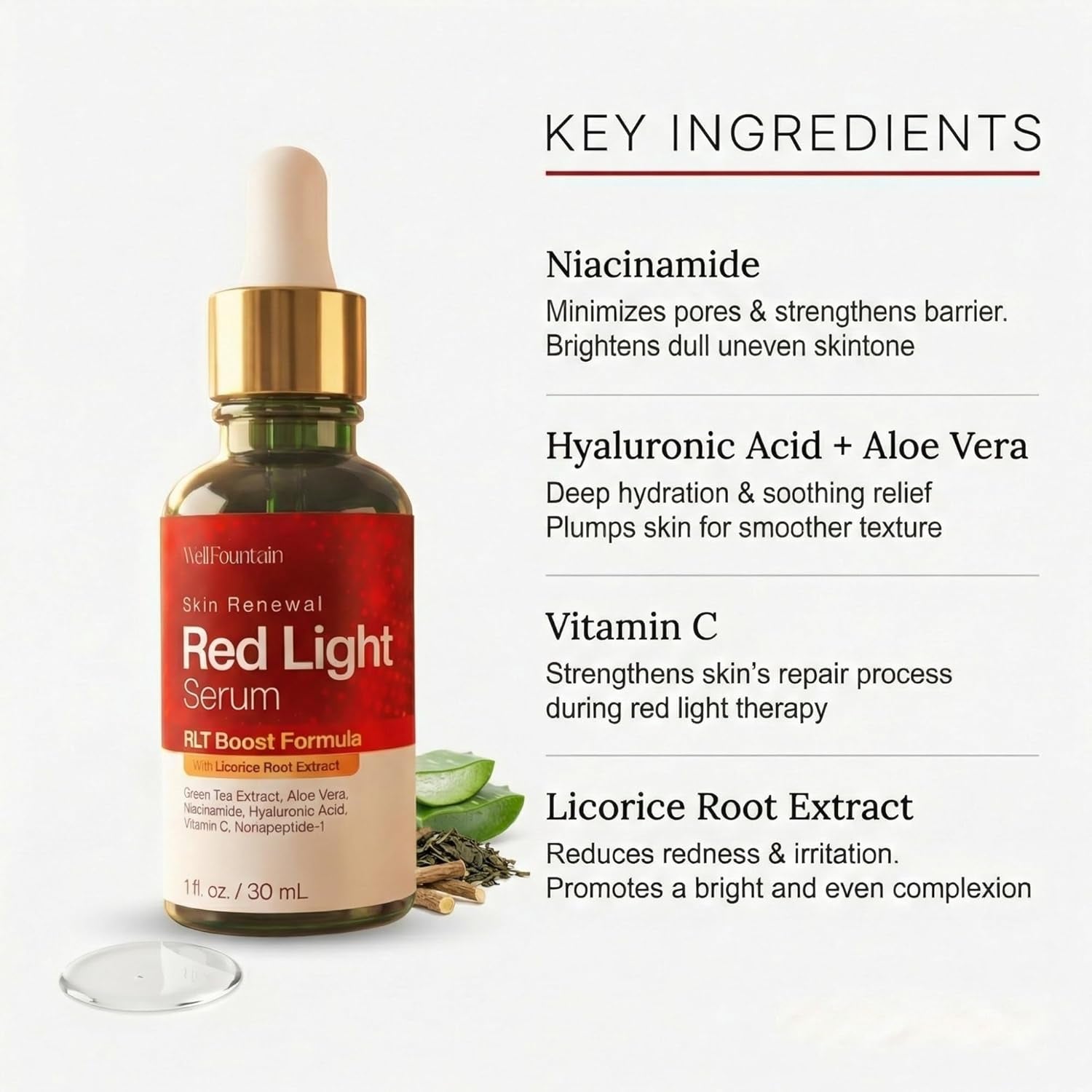 Red Light Therapy Activation Serum (1 Oz) – Anti-Aging Green Tea & Peptide Primer 🌟⚡️