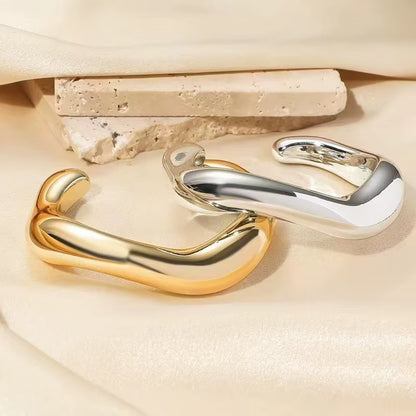 🔥 Exaggerated Irregular Cuff Bangle – Bold Geometric Hip-Hop Bracelet for Women | Trendy Streetwear Statement Jewelry ⛓️✨