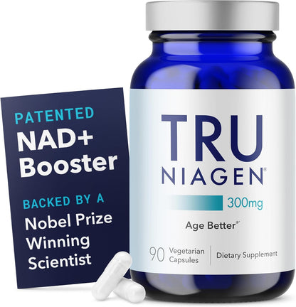 Patented NAD+ Supplement, 300Mg Niagen, 90 Servings | Nicotinamide Riboside (NR) Take 1 Daily | 1 Bottle