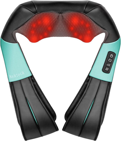 Shiatsu Neck Massager with Heat for Pain Relief Deep Tissue, 2026 Upgraded 3D Back Shoulder Kneading Massage Pillow, Body Muscle Relaxation Tool Gifts for Him Her Mom Dad, Gray (NOT Cordless)