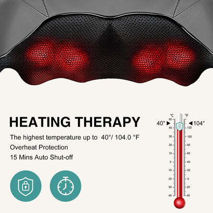 Shiatsu Neck Massager with Heat for Pain Relief Deep Tissue, 2026 Upgraded 3D Back Shoulder Kneading Massage Pillow, Body Muscle Relaxation Tool Gifts for Him Her Mom Dad, Gray (NOT Cordless)
