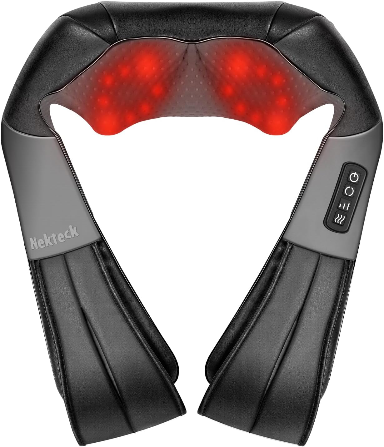 Shiatsu Neck Massager with Heat for Pain Relief Deep Tissue, 2026 Upgraded 3D Back Shoulder Kneading Massage Pillow, Body Muscle Relaxation Tool Gifts for Him Her Mom Dad, Gray (NOT Cordless)