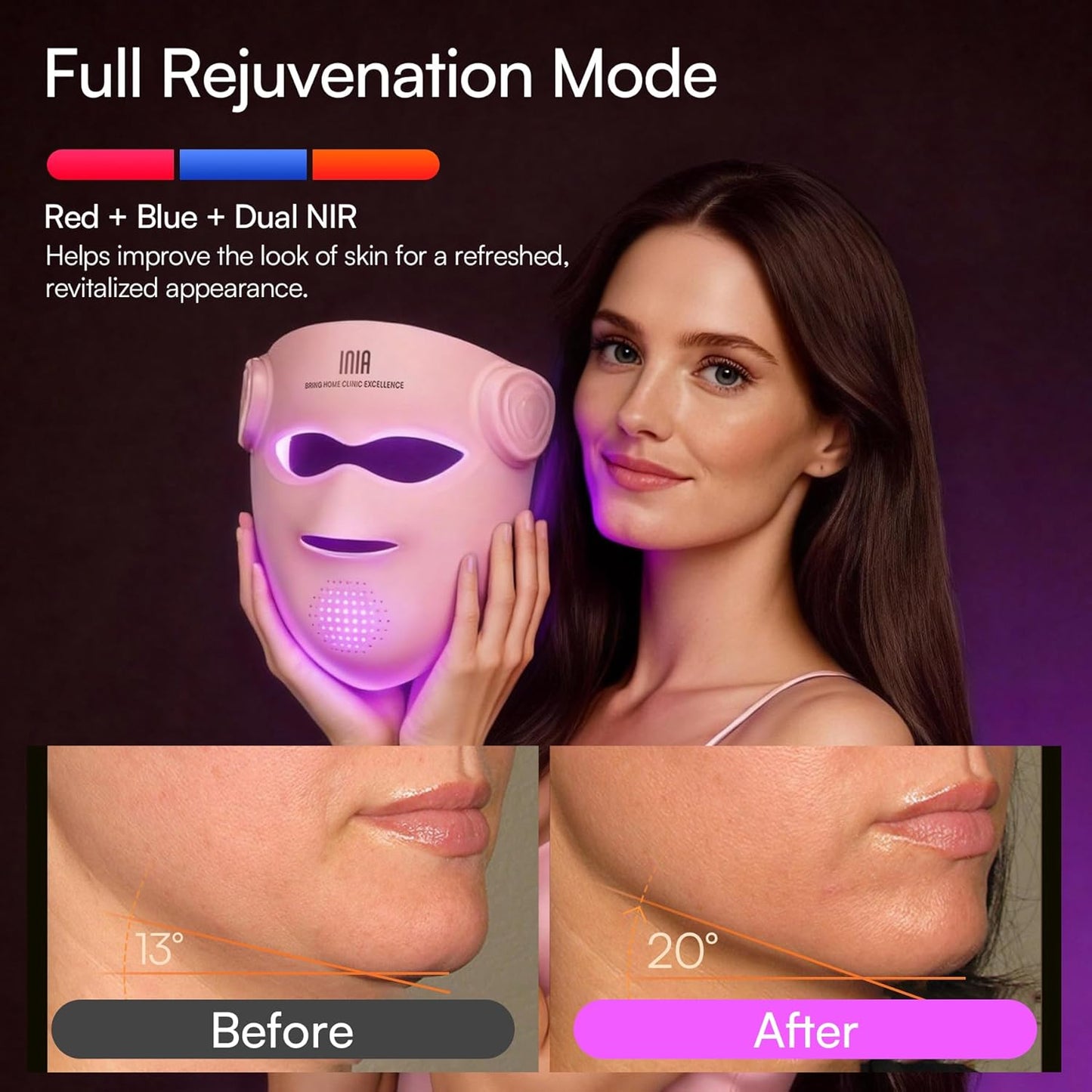 Revitalize Your Skin with the Glow 4D Wireless Red Light Therapy Mask – Dual NIR, 320 LEDs, and 4 Custom Modes for Ultimate Skincare at Home or On-the-Go!