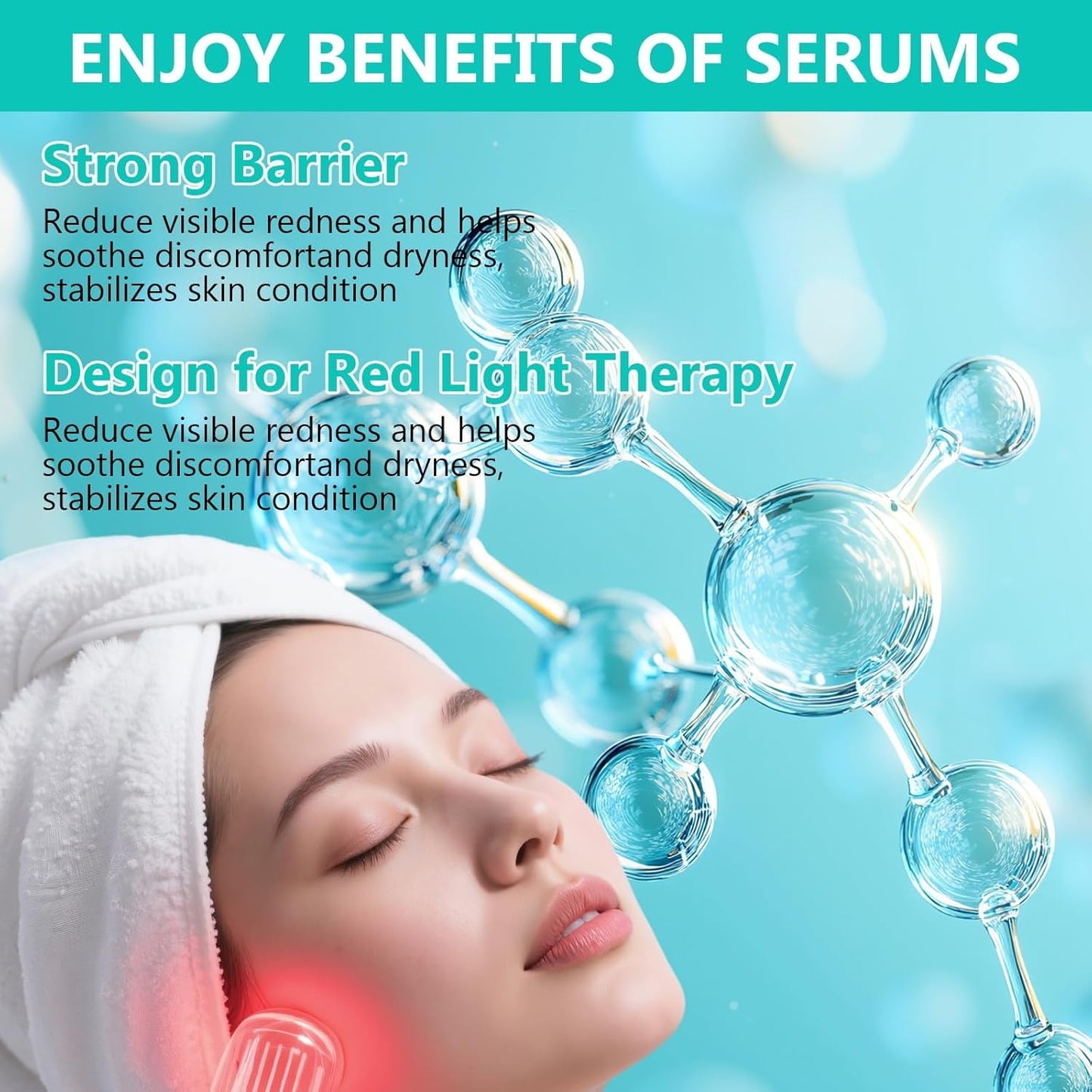 Luminous Red Light Therapy Face & Neck Serum – Anti-Aging Wrinkle Reducer 🌟💧