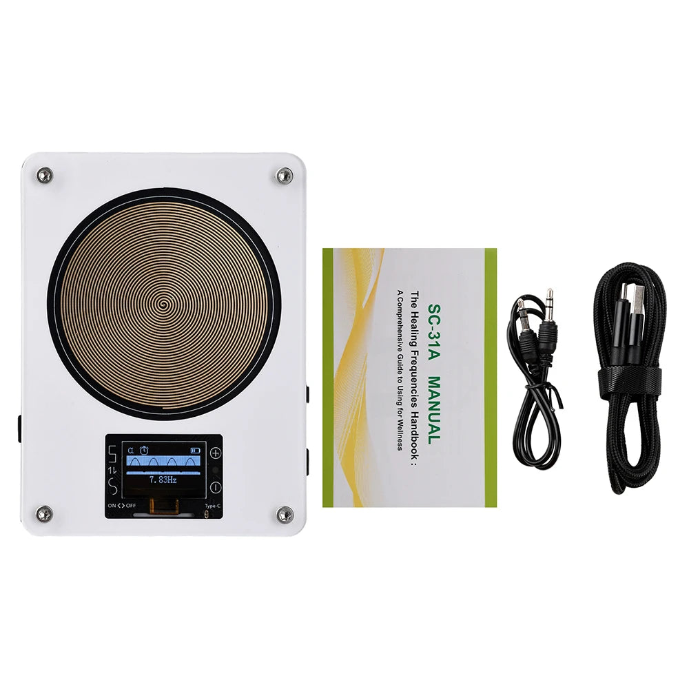 Adjustable Schumann Wave Signal Generator 0.01-999.99Hz Dual Coil Design 4-Channel Audio Output for Meditation Training