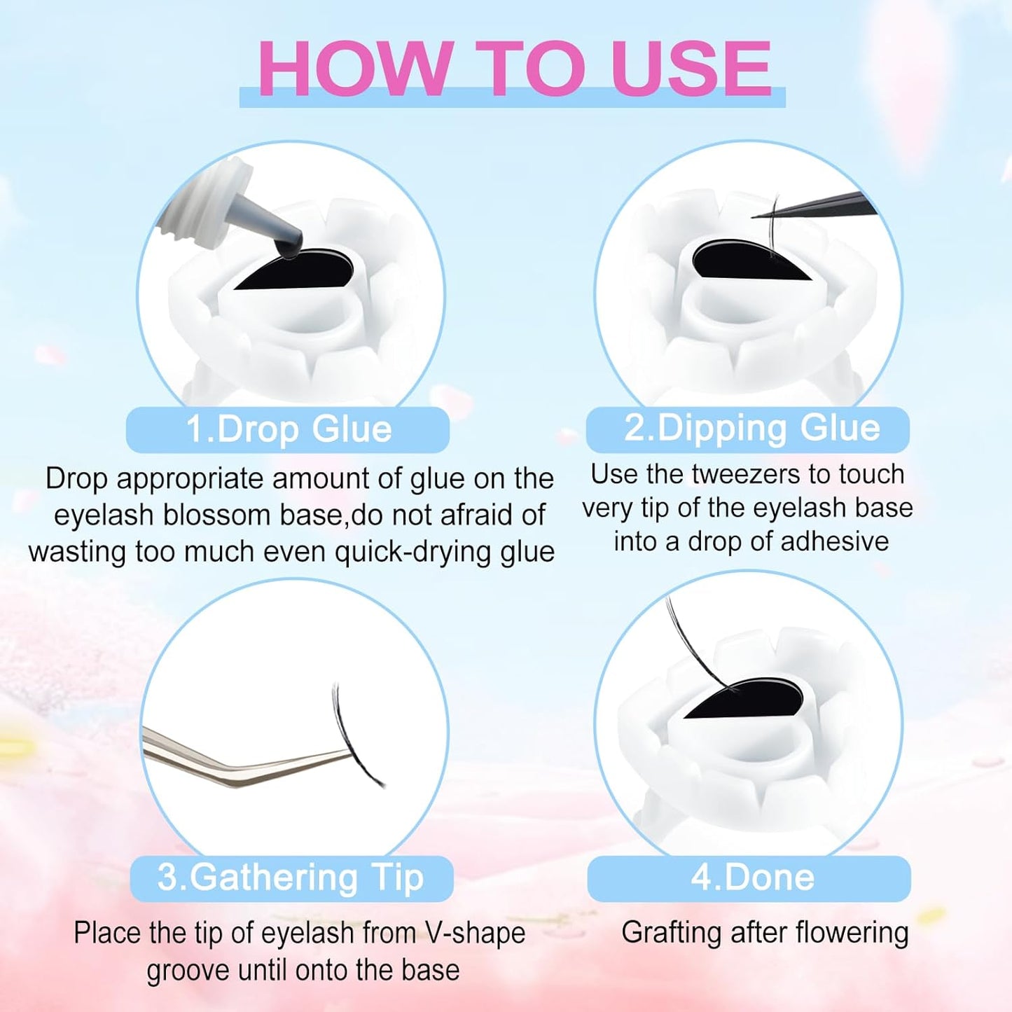 100PCS Heart-Shaped Lash Glue Rings – Disposable Eyelash Extension & Nail Art Adhesive Cups 🤍✨