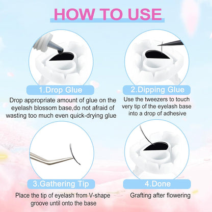 100PCS Heart-Shaped Lash Glue Rings – Disposable Eyelash Extension & Nail Art Adhesive Cups 🤍✨