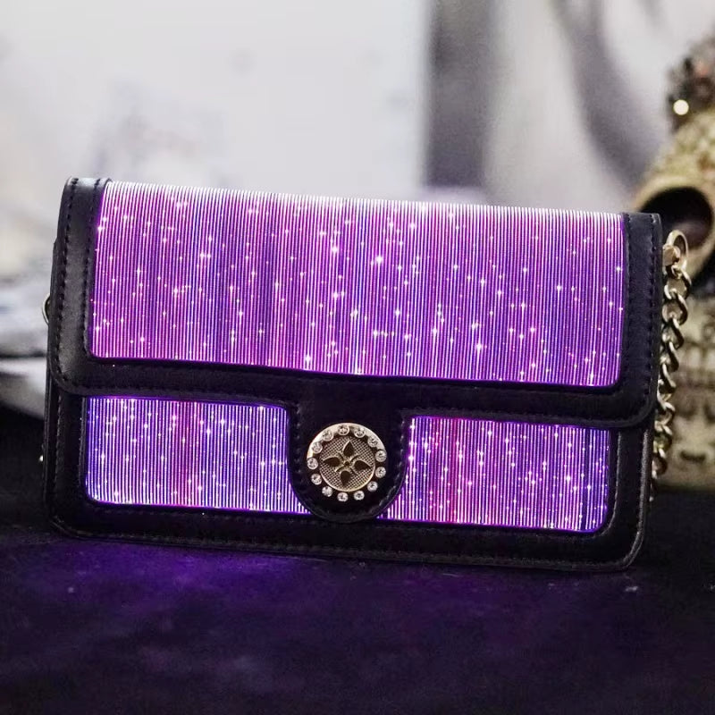 LuminaTouch™ Fiber Optic Crossbody Bag – Intelligent Glow Smart Purse