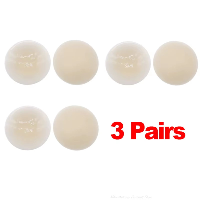 ✨ 3 Pairs Seamless Silicone Nipple Covers – Reusable Adhesive Invisible Pasties 👗💖