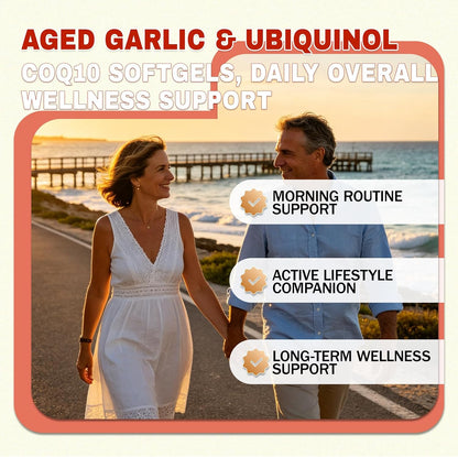 Resilia Aged Garlic Extract, Odorless Aged Garlic Extract Supplement with Coq10 Ubiquinol, Heart Health & Immune Support - Non-Gmo, Gluten Free, 60 Softgels