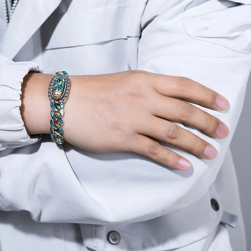 ⛩️ High-End Six-Character Mantra Spinner Ring – Retro Sterling Silver Style Buddhist Amulet 🕉️✨