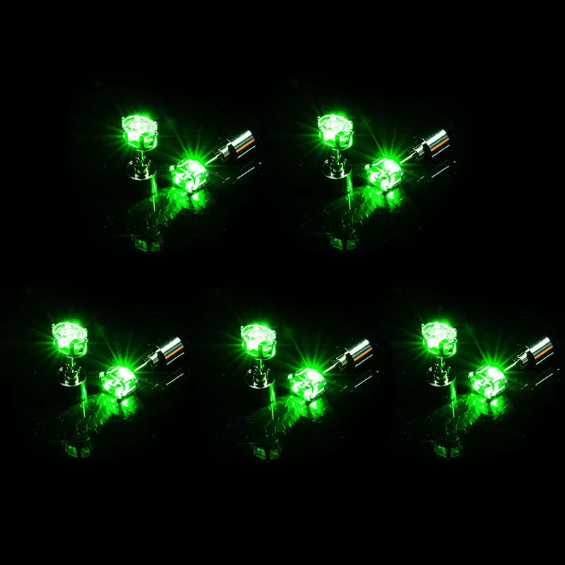 ✨ LED Light-Up Glow Earrings – Bling Crystal Studs for Clubbing, Festivals, & Gogo Dancing | 1/5 Pair Neon Party Jewelry 🌈👂