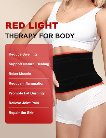 Advanced Red Light Therapy Belt – 120 LEDs with 5-Level Vibration Massage & Pulse Mode for Back & Waist Pain Relief 🔴