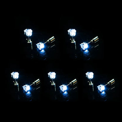 ✨ LED Light-Up Glow Earrings – Bling Crystal Studs for Clubbing, Festivals, & Gogo Dancing | 1/5 Pair Neon Party Jewelry 🌈👂