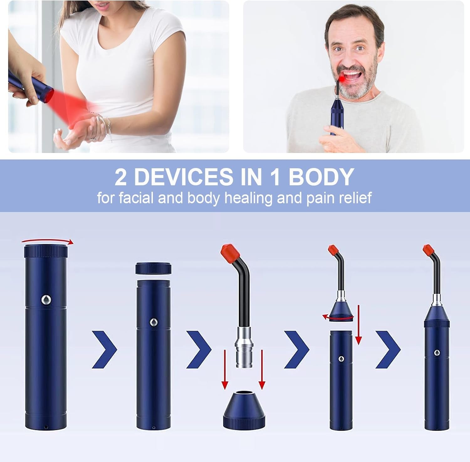 3-in-1 Precision Red Light Therapy – Total Relief for Lips, Joints & Skin ✨