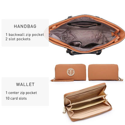 Large Executive Work Tote & Matching Wallet Set | Vegan Leather Satchel 👜