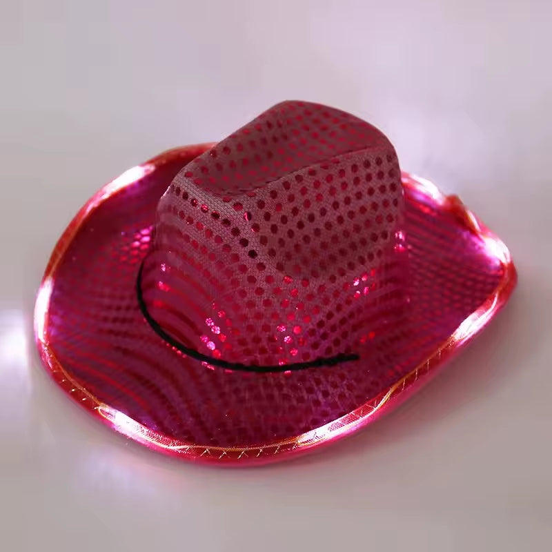 Wireless LED Disco Cowboy Hat | Flashing Neon Bachelorette Party Cap 💃