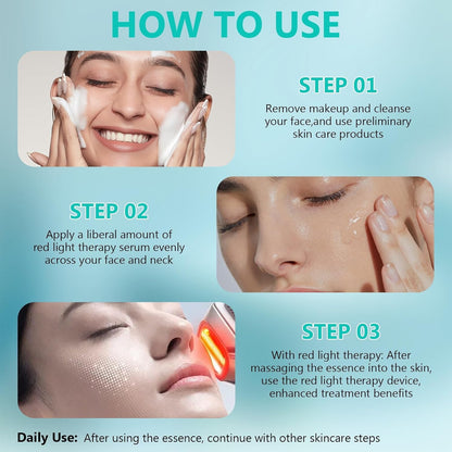 Luminous Red Light Therapy Face & Neck Serum – Anti-Aging Wrinkle Reducer 🌟💧
