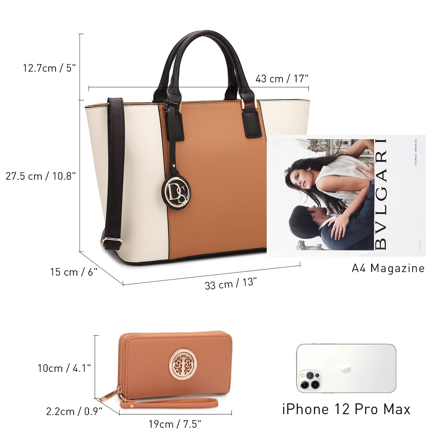 Large Executive Work Tote & Matching Wallet Set | Vegan Leather Satchel 👜