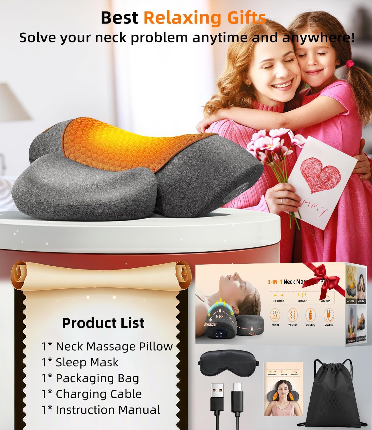 FisioRest™ 2.0: Ultimate 3-in-1 Heated Neck Massager & Shoulder Relaxer 💆‍♀️✨
